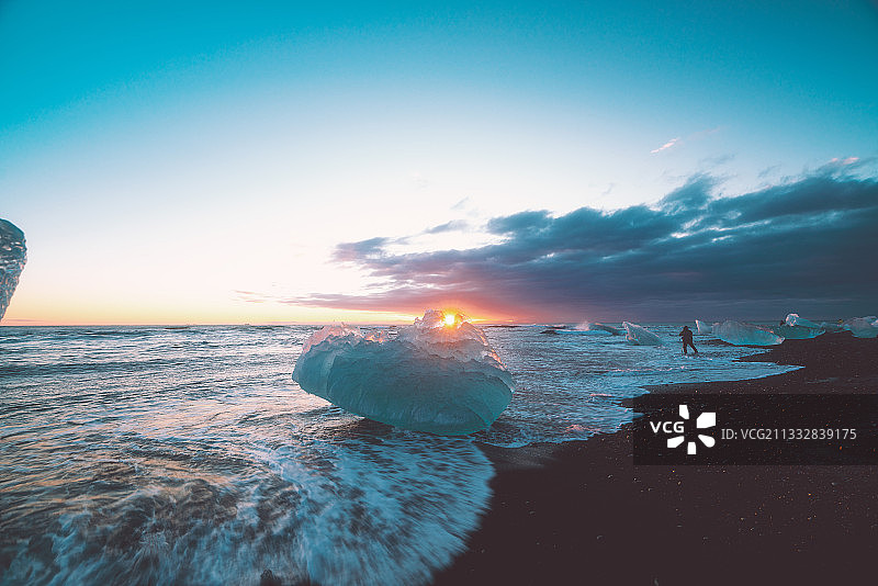 冰岛冰河湖图片素材