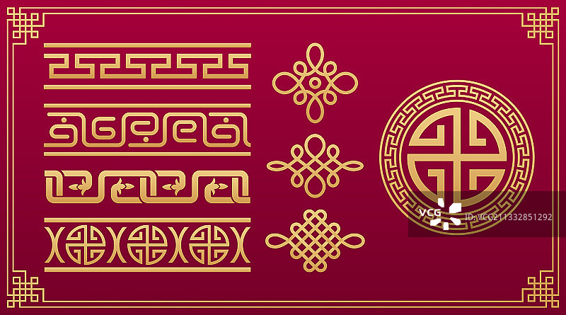 几何节点亚洲金色精美装饰品图片素材