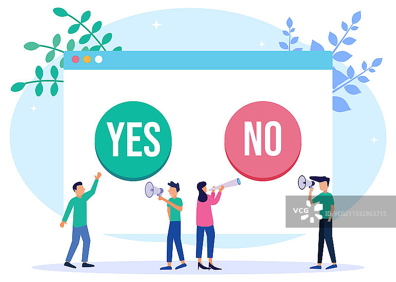 卡通人物的是与否图案图片素材