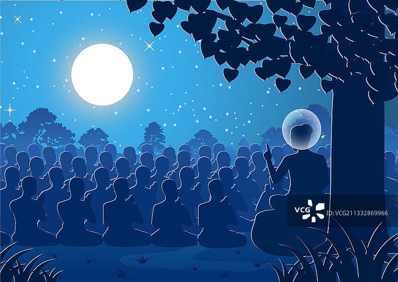 佛陀向僧侣讲经图片素材