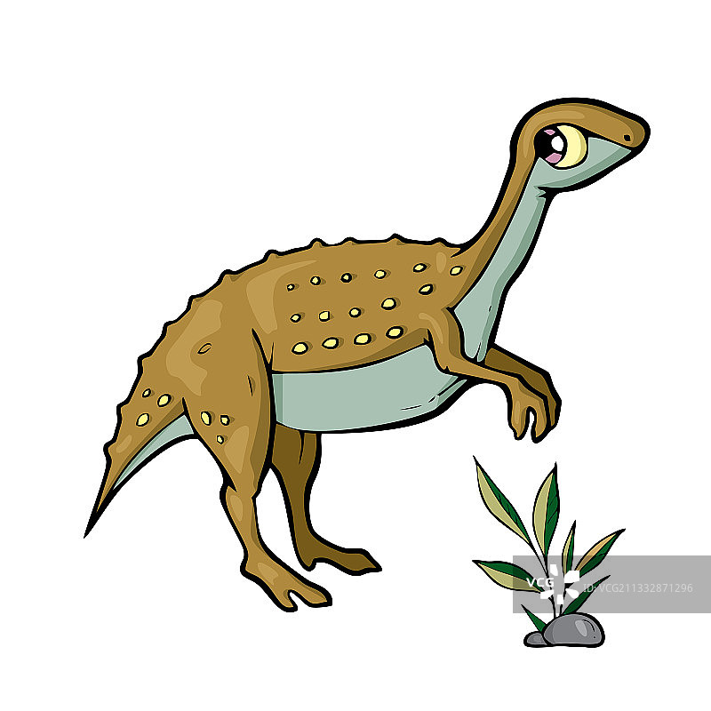 白色背景上的可爱卡通恐龙图片素材
