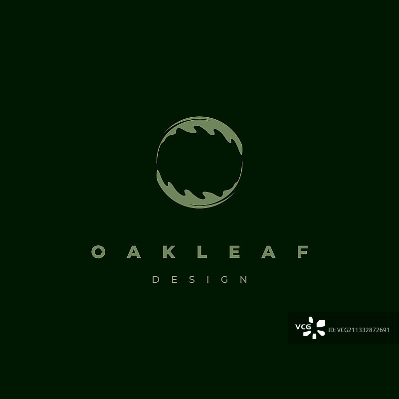 橡树叶logo设计模板图片素材