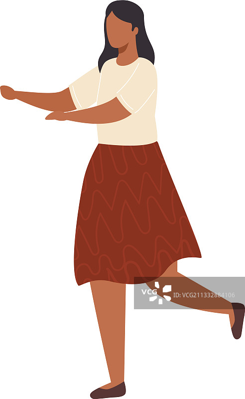 跳舞的年轻女子虚拟角色图片素材