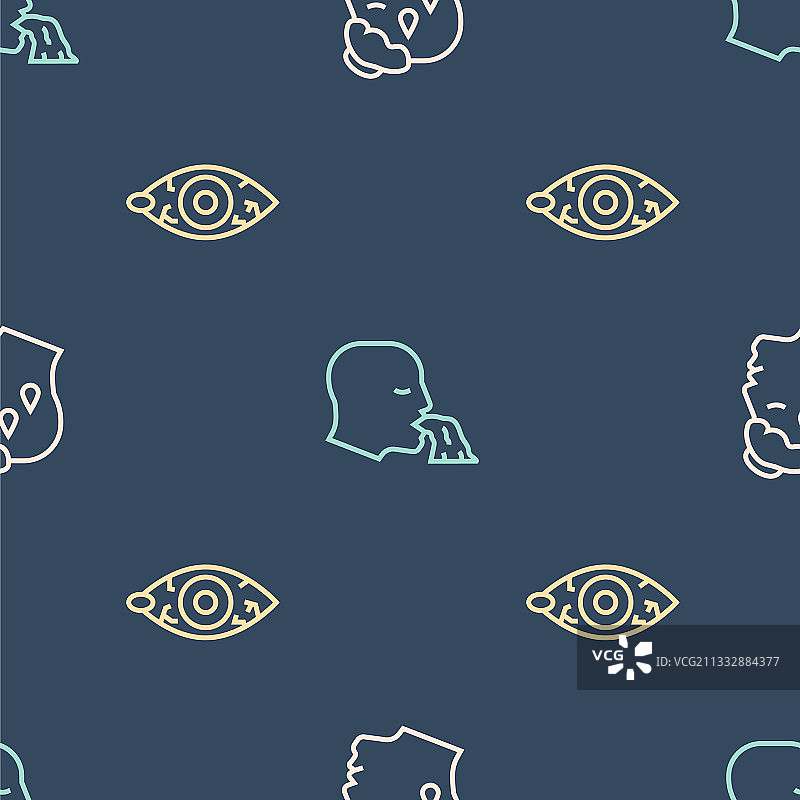 高温人体体温偏红眼睛线条图片素材