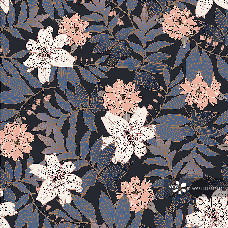 花卉无缝模式图片素材