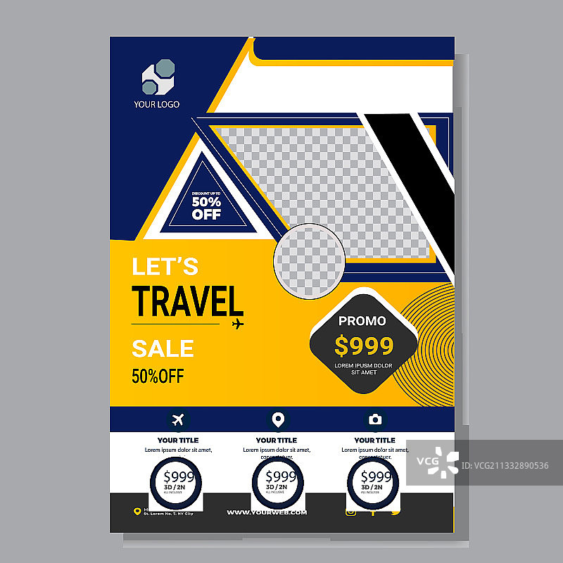 最佳旅行促销宣传单模板图片素材