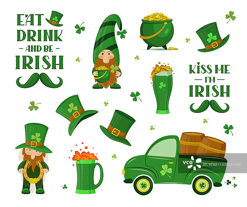 传统爱尔兰元素与文字图片素材