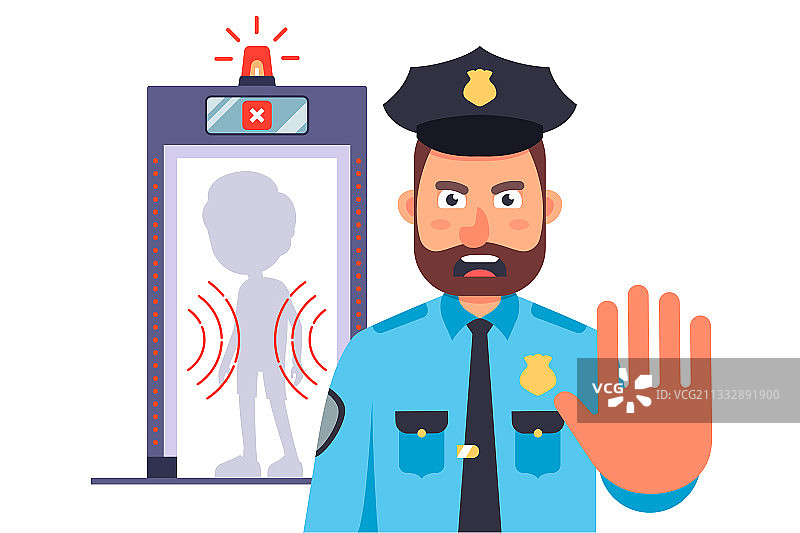 机场入口处的警察图片素材