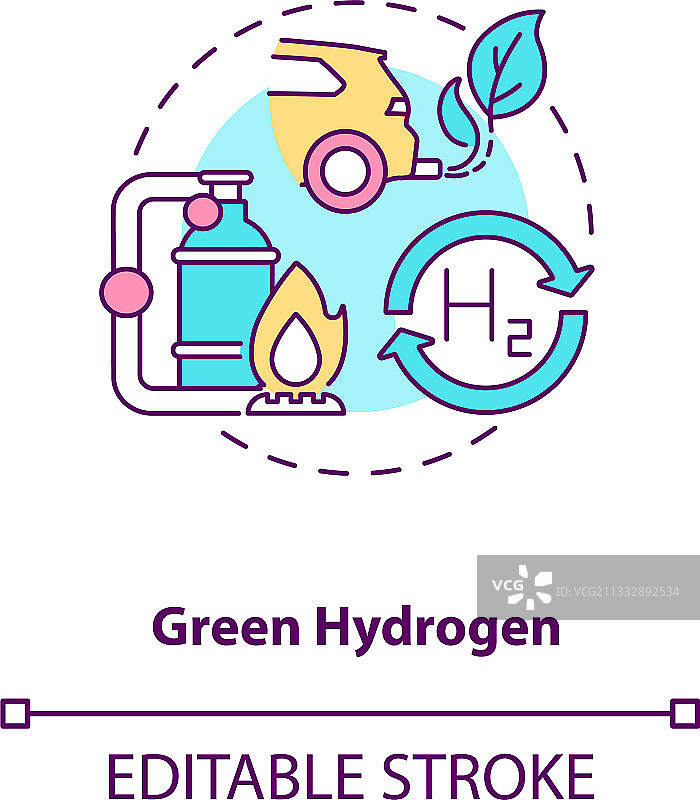 绿色氢能源概念图标图片素材
