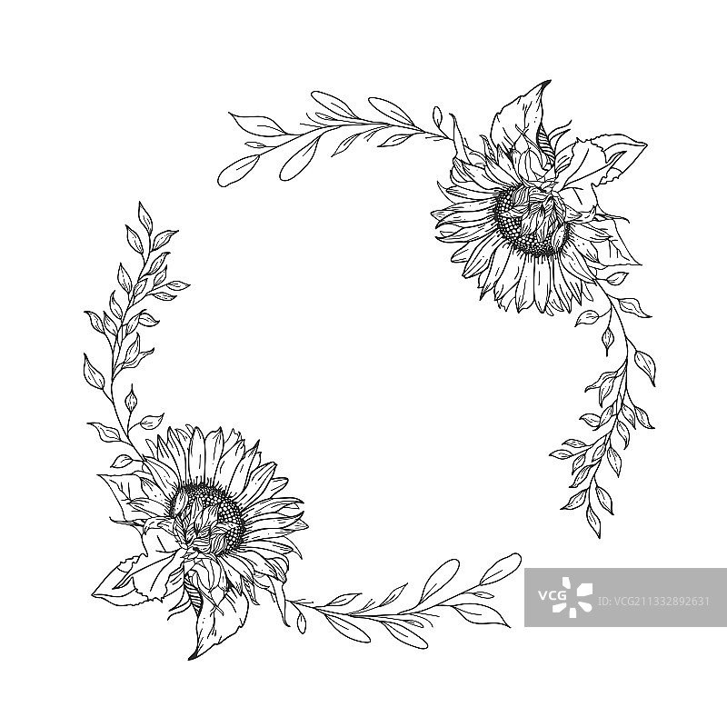 向日葵花环图片素材