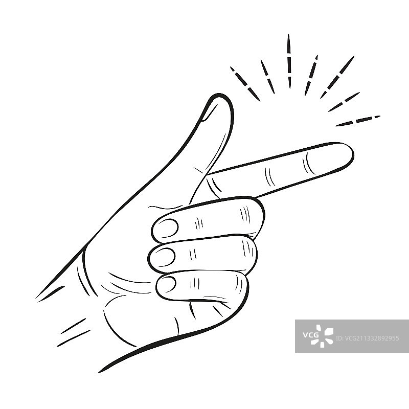 手部打响指手势轮廓图标图片素材