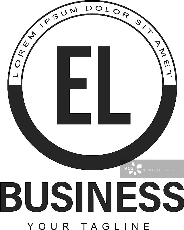 抽象风格的EL首字母LOGO设计图片素材