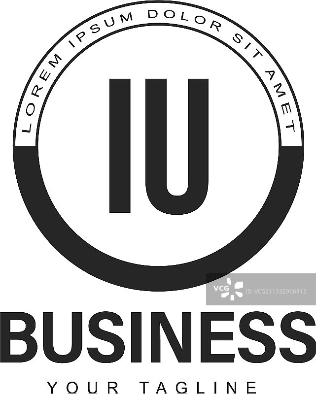 抽象风格的IU字母logo设计图片素材