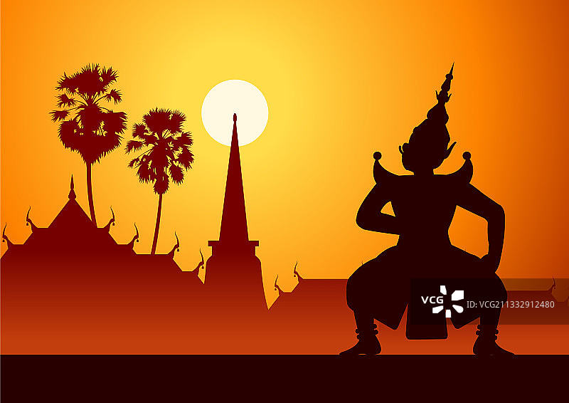 泰国古代文学作品《拉玛衍那》中的巨型角色图片素材