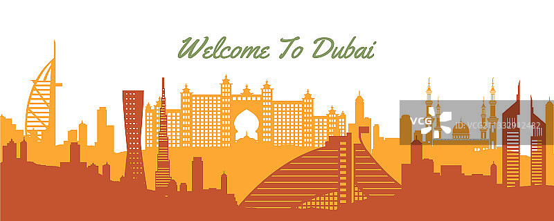 迪拜著名地标旅游目的地图片素材