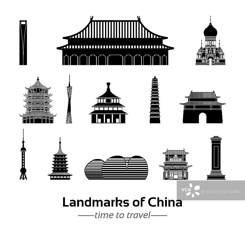 中国地标建筑合集图片素材