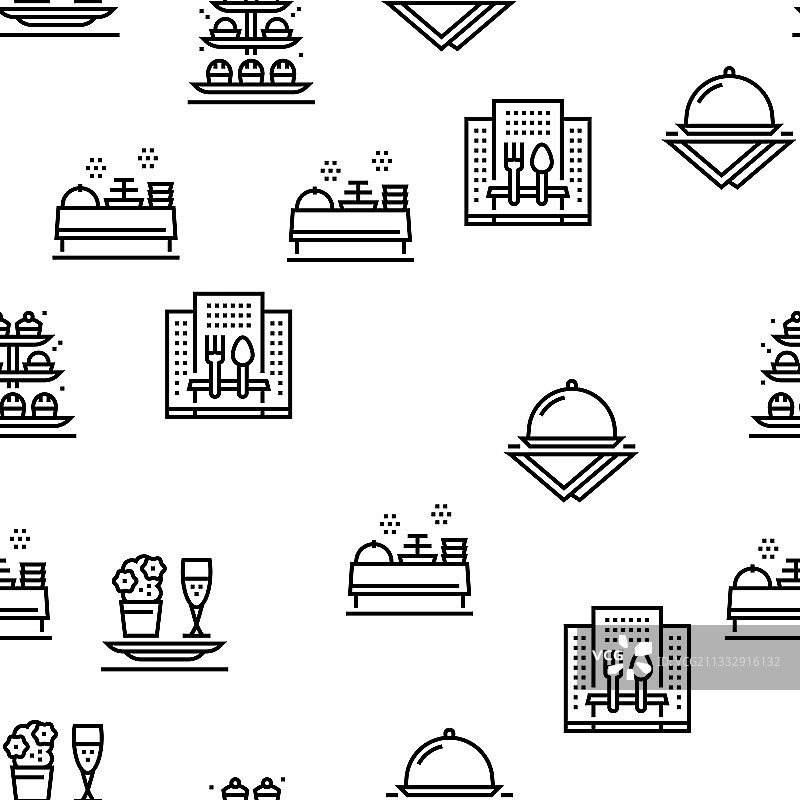 餐饮服务无缝图案图片素材