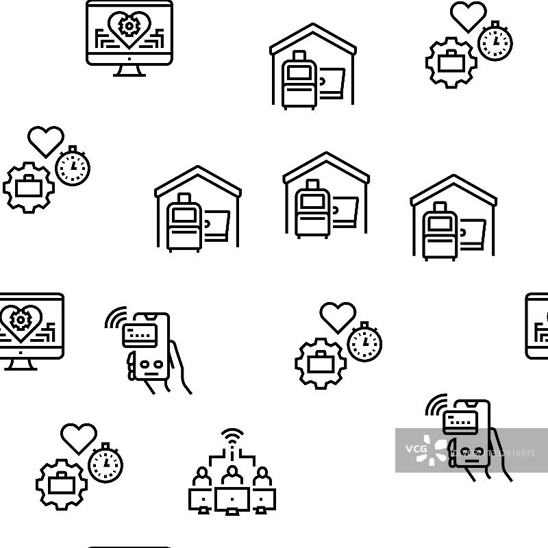 数字游民工作者无缝图案图片素材