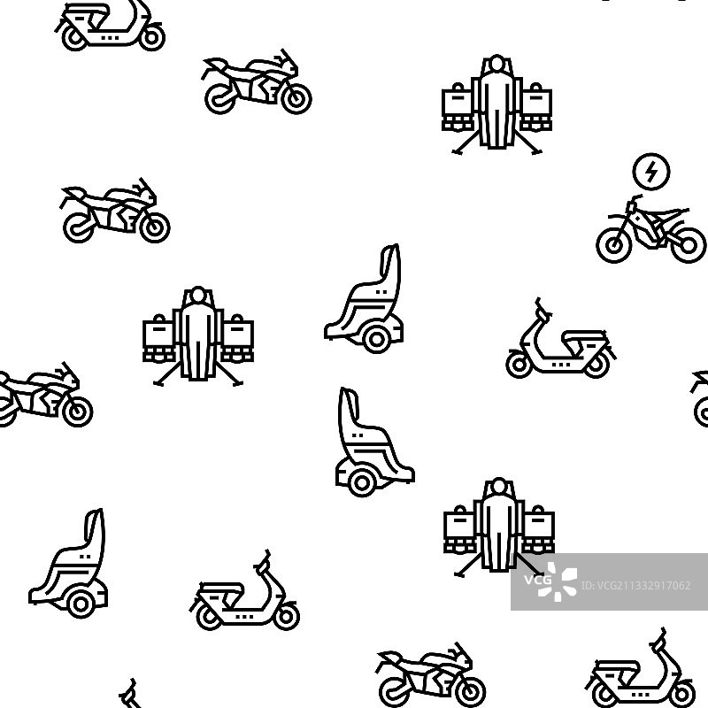 个人交通工具无缝图案图片素材