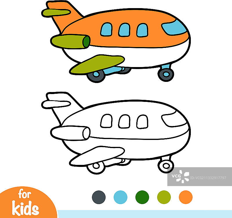 飞机填色本图片素材