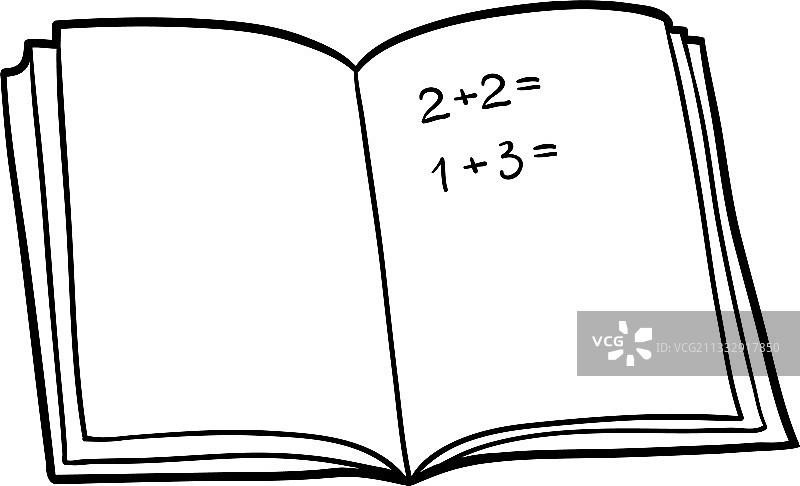 数学练习册涂色书图片素材