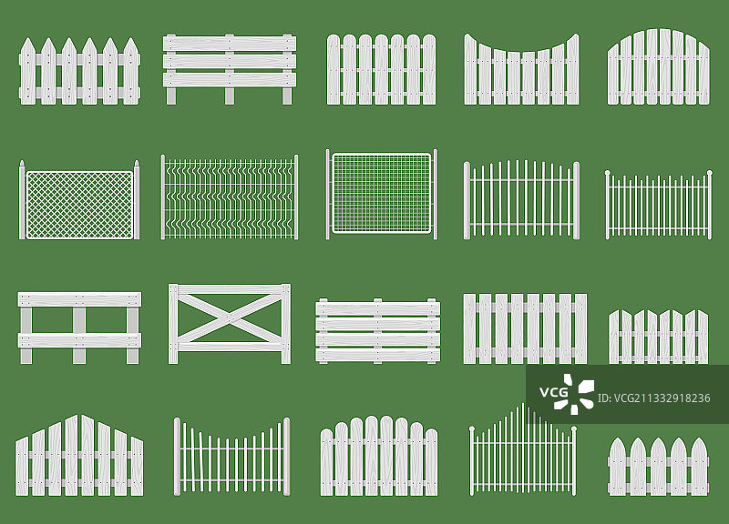 花园或房屋的白色木栅栏图片素材