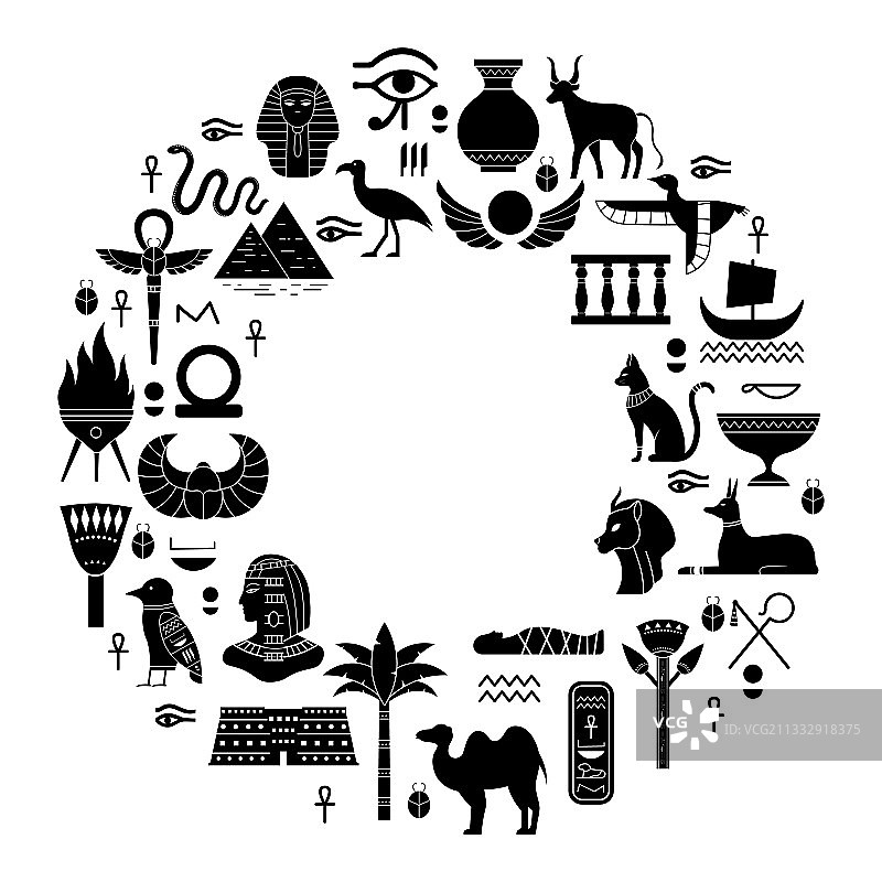 埃及古代符号神话图片素材