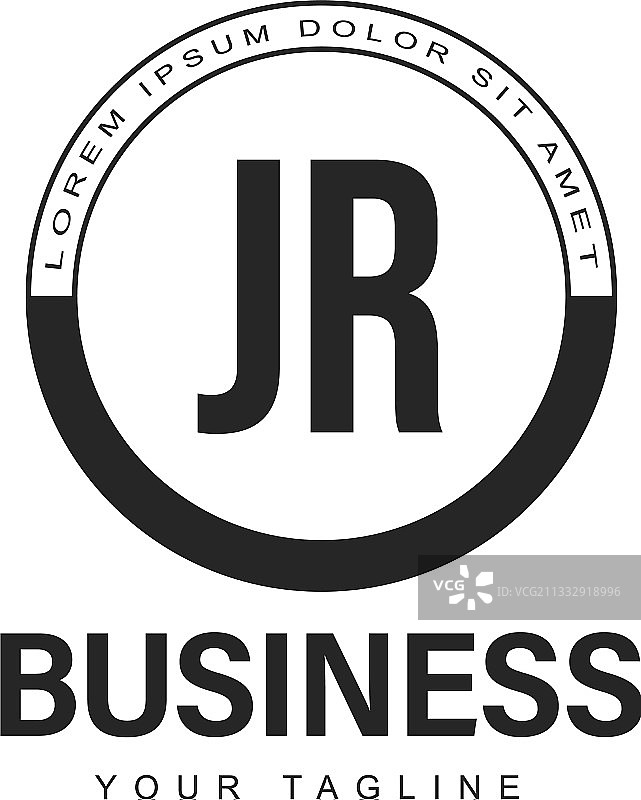 抽象风格的JR首字母标志设计图片素材