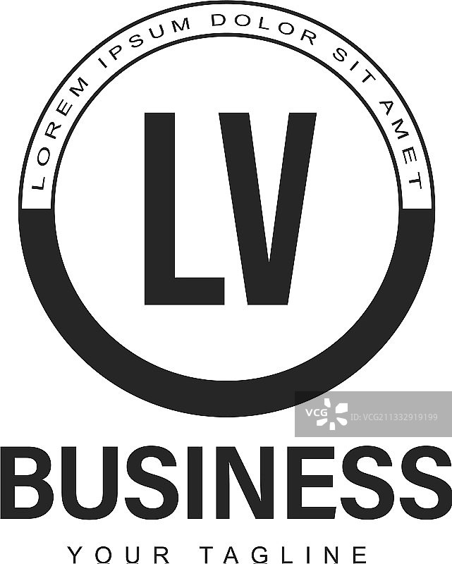 LV字母抽象风格标志设计图片素材