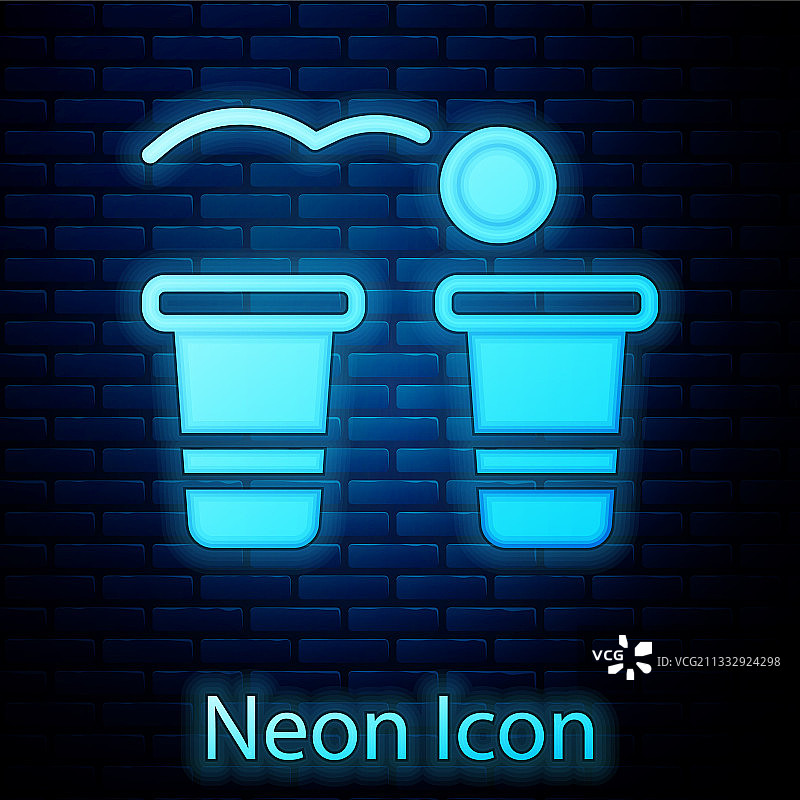 发光霓虹啤酒乒乓球游戏图标图片素材