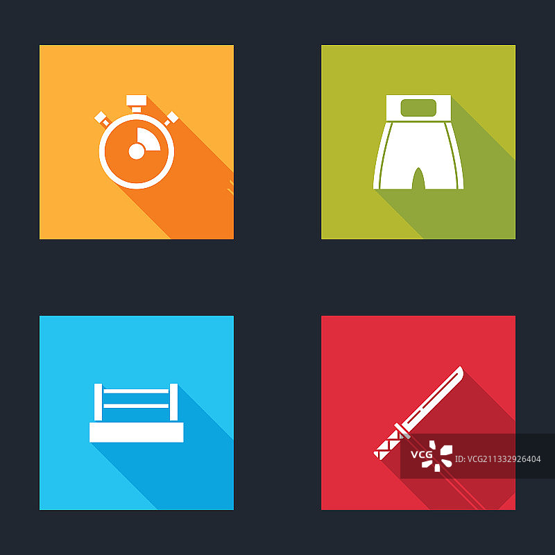 秒表拳击短裤擂台和服套装图片素材