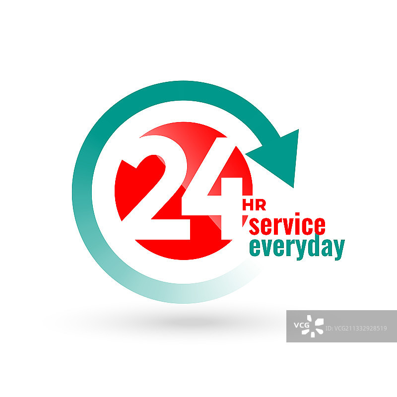 24小时服务每日概念标签设计图片素材