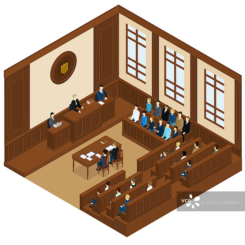法院开庭2.5D模板图片素材