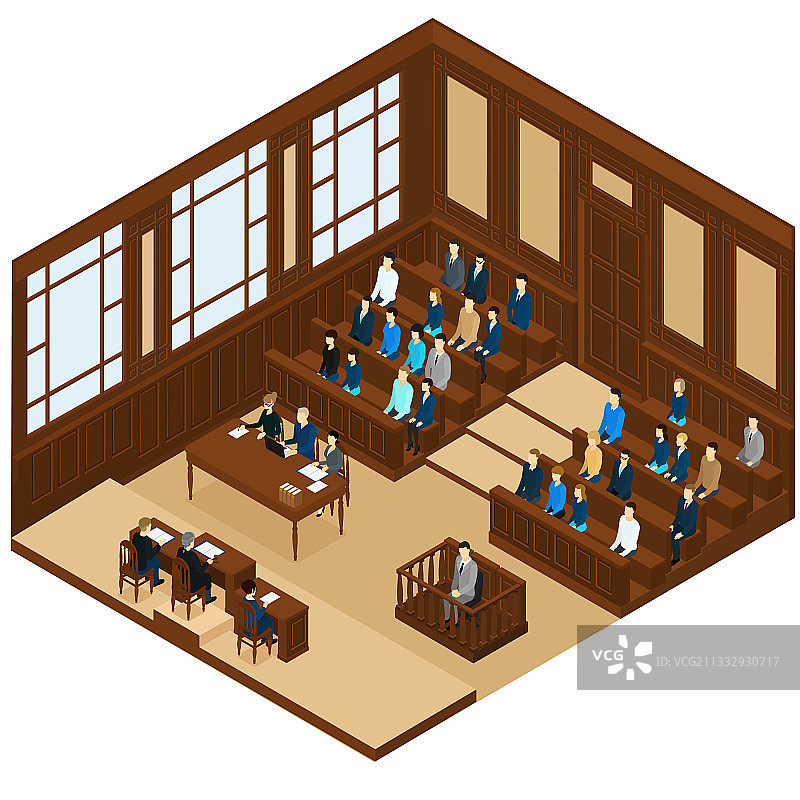 2.5D司法会议室模板图片素材