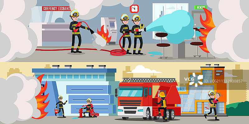 救援服务彩色横幅图片素材