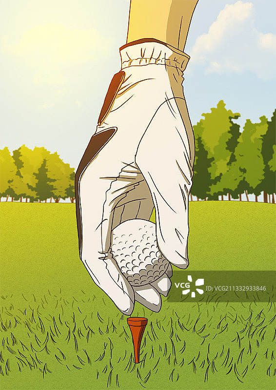 手持高尔夫球图片素材