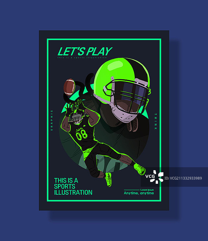 橄榄球运动员插画图片素材