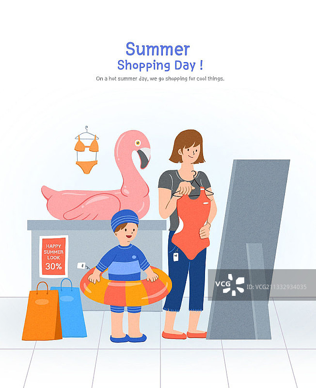 一位正在购买泳衣的女人图片素材