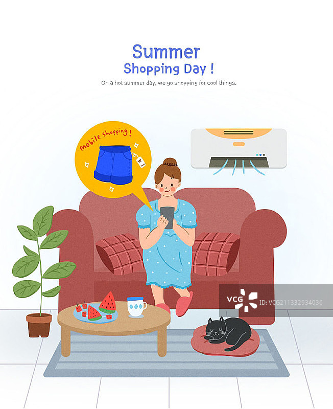 正在通过手机购买短裤的女人图片素材