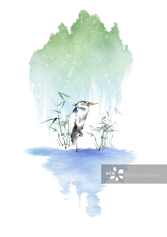 草丛后的投标插画图片素材