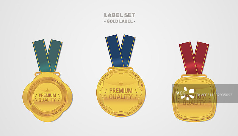 金色奖牌插画标签图片素材