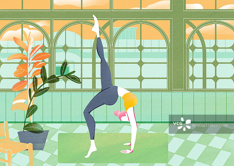 瑜伽系列插画图片素材