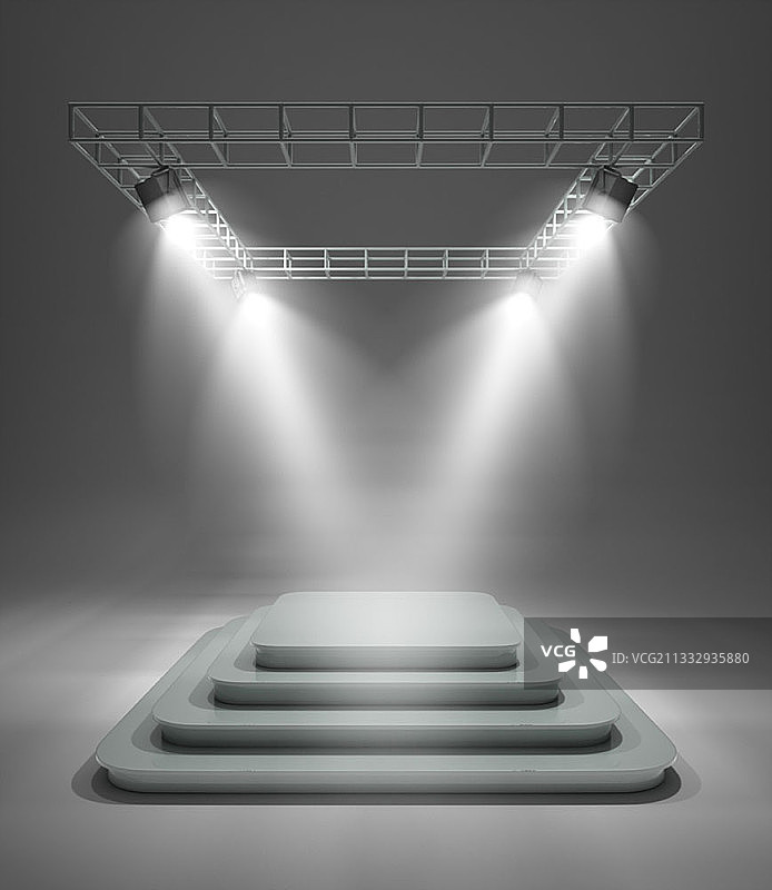 带有聚光灯的白色舞台编辑图像图片素材
