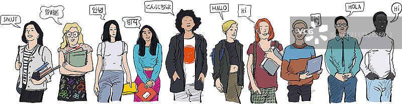 多语种你好问候语图片素材