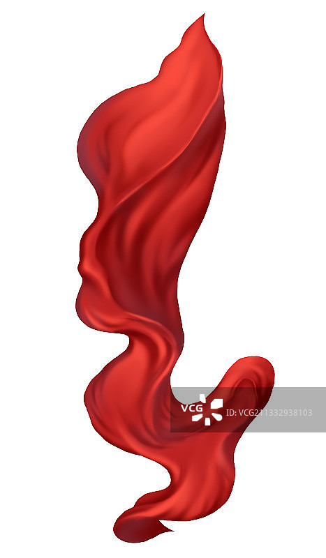 飞舞的红色飘带绸带插画图片素材
