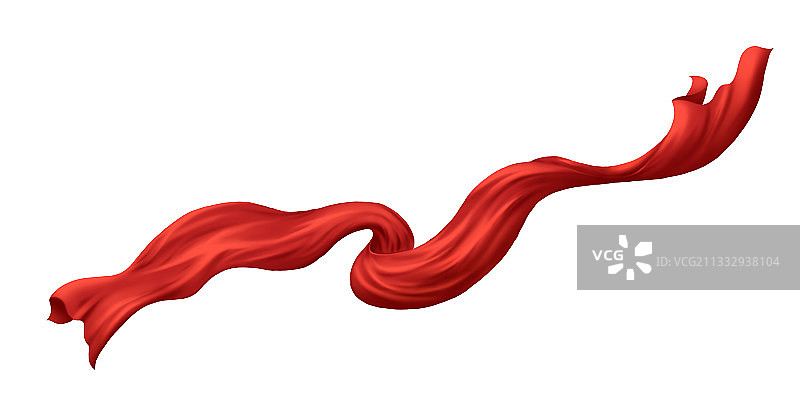 飞舞的红色飘带绸带插画图片素材