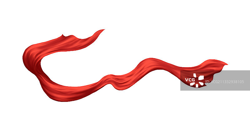 飞舞的红色飘带绸带插画图片素材