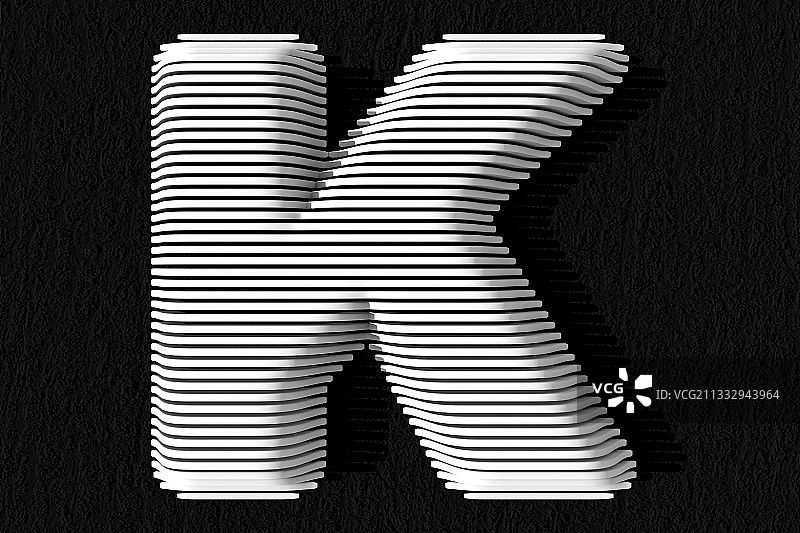 3D立体英文字母K图片素材