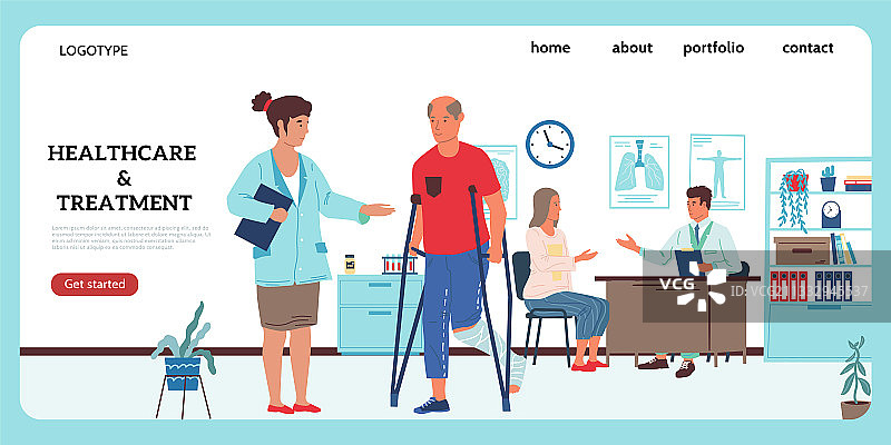 医院登陆页面上的医生：医疗保健图片素材