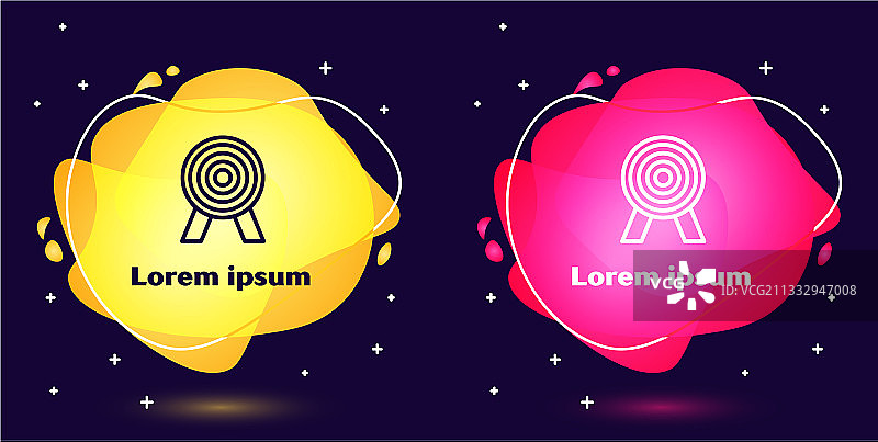 蓝色背景上的目标图标线条元素图片素材